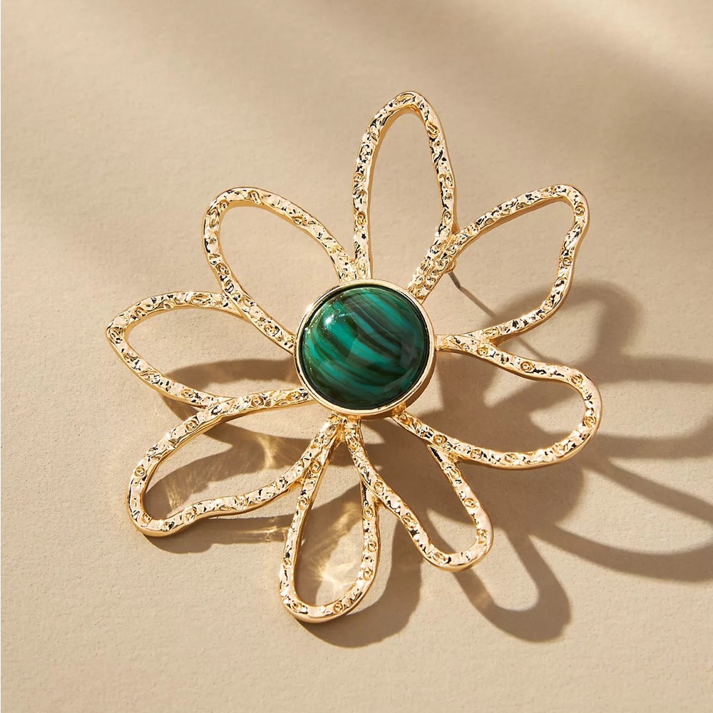 NWT Gold Wire Flower Earrings By Anthropologie - Picture 3 of 3